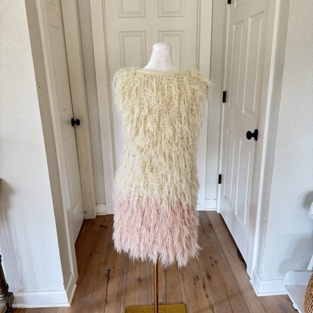 Selfie Couture by Trendology Festival Hipster Boho Fur Ramie Sleeveless Vest S/M - Picture 8 of 8